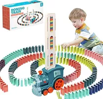 Trenes Para Niños Juguete+100pz Dominó, Regalos Para Niños