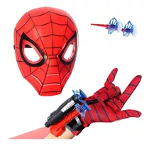 Mascara + Luva Infantil Homem Aranha Lança Teia Spider Man