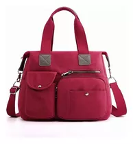 Bolso Multifuncional Impermeable Y Antirrobo Para Mujer Color Rojo Bolso De Hombro De Mujer