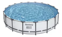 Piscina Estructural Redondo Bestway 56462 Con Capacidad De 23062 Litros De 549cm De Largo X 549cm De Ancho De 5.49m De Diámetro  Gris Diseño Piedra Prismática