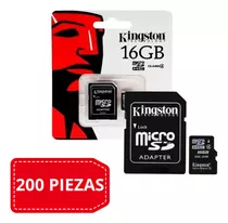 Paquete De 200 Memorias Kingston Micro Sd 16gb + Adaptador