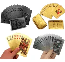 Baralho Dourado Prata Dólar Ouro 24k Poker Truco Cartas Jogo