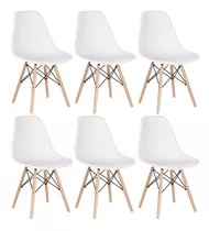 6 Cadeiras Charles Eames Eiffel Dsw Clara Branco