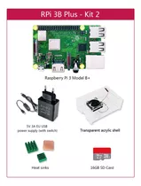 Kit Raspberry Pi3 Model B+ Plus Case Dissipador Fonte Sd16gb