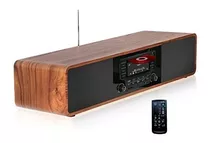 Keiid Compact Cd Mp3 Player Stereo Wooden Desktop Bluetooth