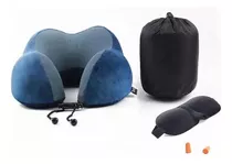 Almohada Cuello Viaje Espuma Viscoelástica Tapaoido Antifaz