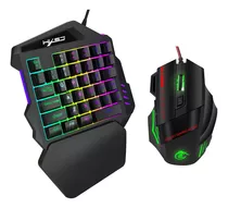 Uma Handed Teclado Para Jogos Com Fio E Mouse Combinação,