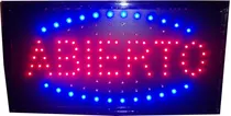 Cartel Led Colores Luminoso Abierto Publicidad 220v