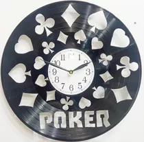 Reloj De Poker- En Disco De Vinilo Artesanal