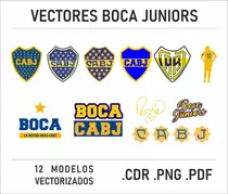 Vectores Boca Juniors 12 Diseños Sublimación Dtf Cdr Pdf Png