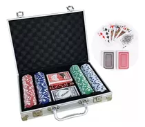 Set Valija Poker 200 Fichas + 6 Mazos Naipe Vdp