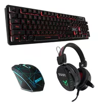 Kit Gamer-acompanha Teclado Abnt, Headphone E Mouse Com Fio