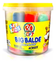 Big Balde Massinha Acrilex C/ 30 Massas Soft Sortidas 1,5kg