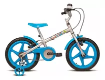 Bicicleta  Infantil Verden Rock Aro 16 Freio V-brakes Cor Prata/azul