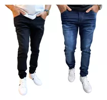 Kit 2 Calças Jeans Lycra Masculina Skiny Tamanhos 34 Ao 56