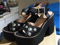 Sandalias Negras Liotta Con Tachas