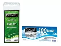 Depimiel Kit Depilatorio 1 Ceras Roll On + 100 Bandas Papel