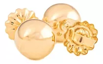 Aros Bolita #4 Pelotitas Oro 18k,zarcillos Para Mujer Y Niña Color Dorado