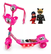 Patinete Infantil Miraculous C/ Musica Cesto E Luzes 