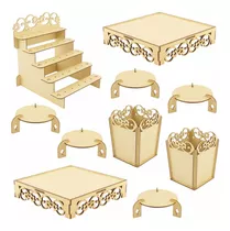 Kit Festa Provençal Mdf Floral - 10 Peças - Linha Temática