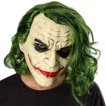 Mascara Cosplay Latex Coringa Joker C/ Cabelo Pronta Entrega