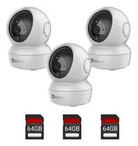 Combo X3 Ezviz C6n 1080p Seguimiento 360º + 3 Memorias 64gb