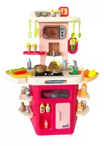 Cozinha Infantil Com Som Vapor Microondas Luz Bebedouro 88cm Cor Rosa