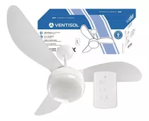 Ventilador De Teto Ventisol Fênix Branco Com 3 Pás De  Plástico, 96 cm De Diâmetro 220 v