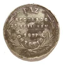 Aparicio Saravia Medalla De La Paz Del 25 Setiembre De 1897.