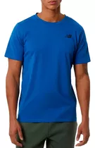 Remera New Balance Running Hombre Heathertech Azul Ras