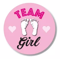 Etiqueta Adhesiva Bebe Babyshower Team Girl / Boy 4 Cm X 100