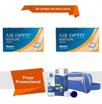 2 Caixas De Air Optix Night & Day Aqua + Kit Renu Fresh
