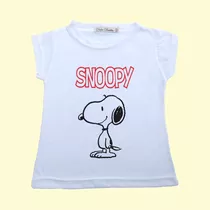 Remera Nena Snoopy Manga Corta T2 Al 16