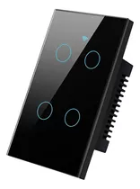 Apagador Inteligente Smart Touch 4 Botones Negro  Facturamos
