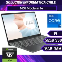 Notebook Msi Modern 14 Fhd I7 11va Gen. 512gb 8gb Win11 Azul