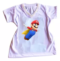 Camiseta Camisa Personalizada Infantil Do Super Mario Mod34