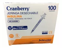 Jeringa Desechable Insulina Cranberry 29g X1/4 (6mm) X100