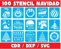 Pack De Vectores Corte Laser - Stencils Navidad