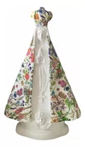 Nossa Senhora Aparecida 25 Cm Manto Jardim Flores Gesso