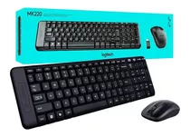 Kit Teclado E Mouse Sem Fio Mk220 Preto Logitech Abnt2