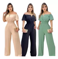 Macacão Feminino Longo Calça Pantalona Ciganinha Acinturado 