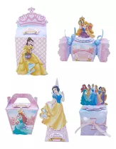 Kit Caixas Personalizadas Princesas Disney Cone Milk Bala 3d