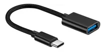 Cabo Adaptador Usb Tipo C 3.0 P/ Usb 3.0 Compativel Com Macbook E Android Cor Preto