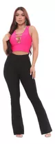 Calça Flare Bandagem Material Grosso Boca De Sino Bailarina