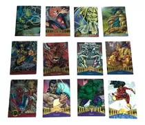 12 Cards Marvel Metal 1995 Variados Kit 02