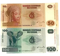 Set Cédulas Congo 50 E 100 Francs Fe