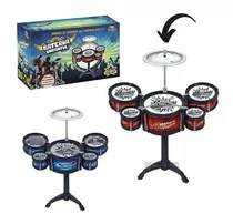 Mini Bateria Musical Infantil Jazz Drum Baquetas Tambor Cor Estampado