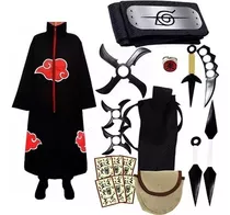 Kit Kunai + Manto Akatsuki Infantil + Bandana E Anel Itachi