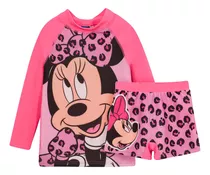 Remera Niña Uv 50+ Malla 2 Pzas Sirenita Princesas Disney