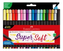 Marcadores Faber Castell Super Soft 20 Colores Pincel